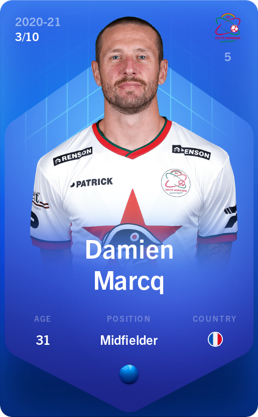 Sorare - Sorare Official - Damien Marcq 2020-21 • Super Rare 3/10 - NFT # 6025959785091504846126578137916205937433844311690430352608479852452801286426