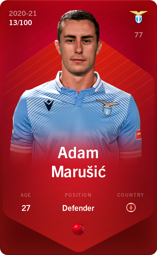 Sorare - Sorare Official - Adam Marušić 2020-21 • Rare 13/100 - NFT # 64208971349621955104787970089785232109069266915754849572942010186038217844514