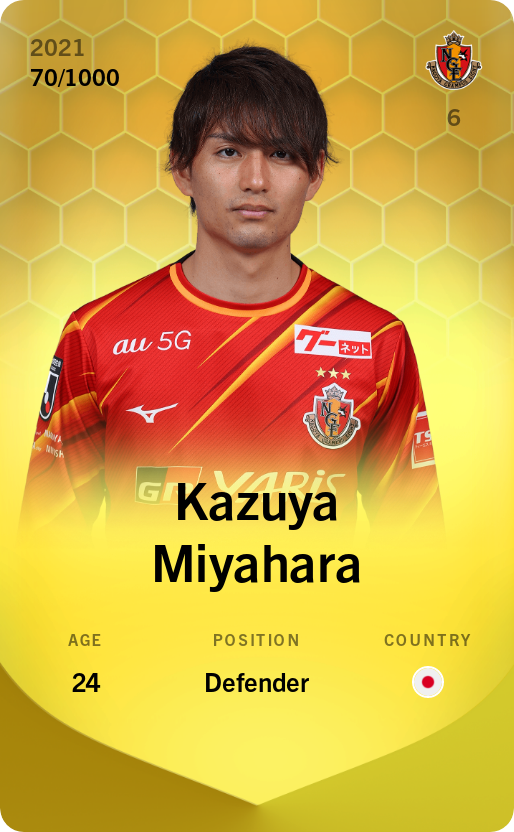 Sorare - Sorare Official - Kazuya Miyahara 2021-22 • Limited 70/1000 - NFT # 75298377406185419435007687948016048882678452371490512379757788457668586883220