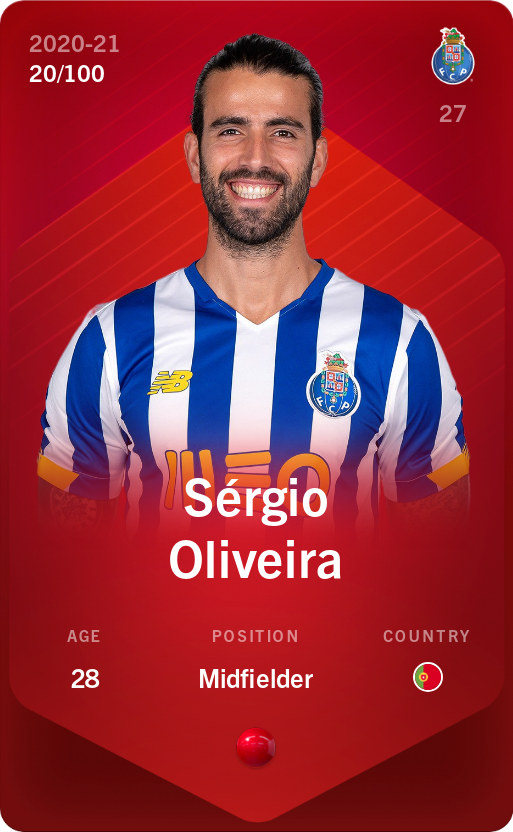 Sorare - Sorare Official - Sérgio Oliveira 2020-21 • Rare 20/100 - NFT # 55992999819383452283281469182214624382283661363963402239269939093380806845472