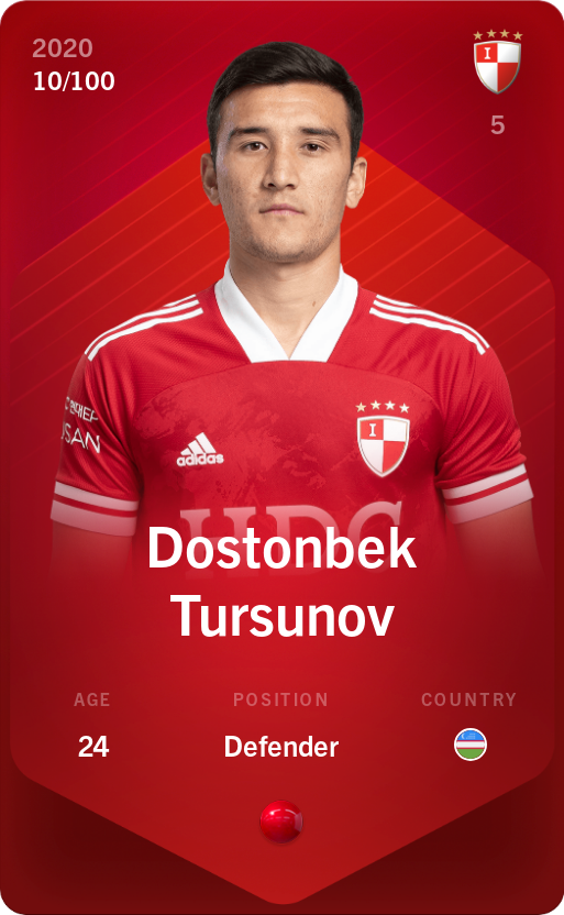 Sorare - Sorare Official - Dostonbek Tursunov 2020-21 • Rare 10/100 - NFT # 37466226790362679001546764548397145262472073324214605441390863899500375572455