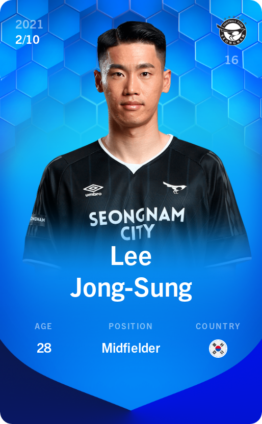 Sorare - Sorare Official - Lee Jong-Sung 2021-22 • Super Rare 2/10 - NFT # 23077717583545223331510821192192408899814667825387987551938895594814614092289