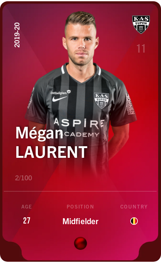 Sorare - Sorare Official - Mégan Laurent 2019-20 • Rare 2/100 - NFT # 63986088781222267618622578087855294010602176009211847588900276081738236158354