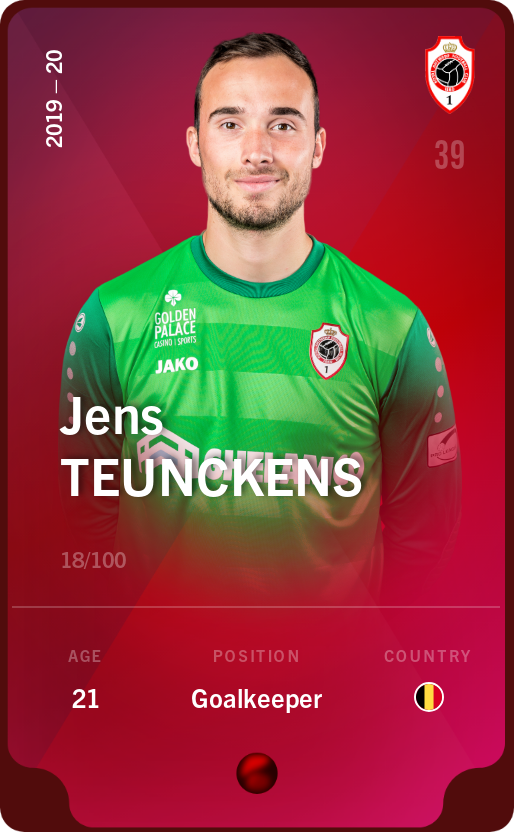 Sorare - Sorare Official - Jens Teunckens 2019-20 • Rare 18/100 - NFT # 46017890868262491302087413247514772350837254674552951851639515307811762423235