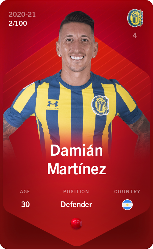 Sorare - Sorare Official - Damián Martínez 2020-21 • Rare 2/100 - NFT # 19890410551397932723907849427255592936133447716316325897558573932433812012389