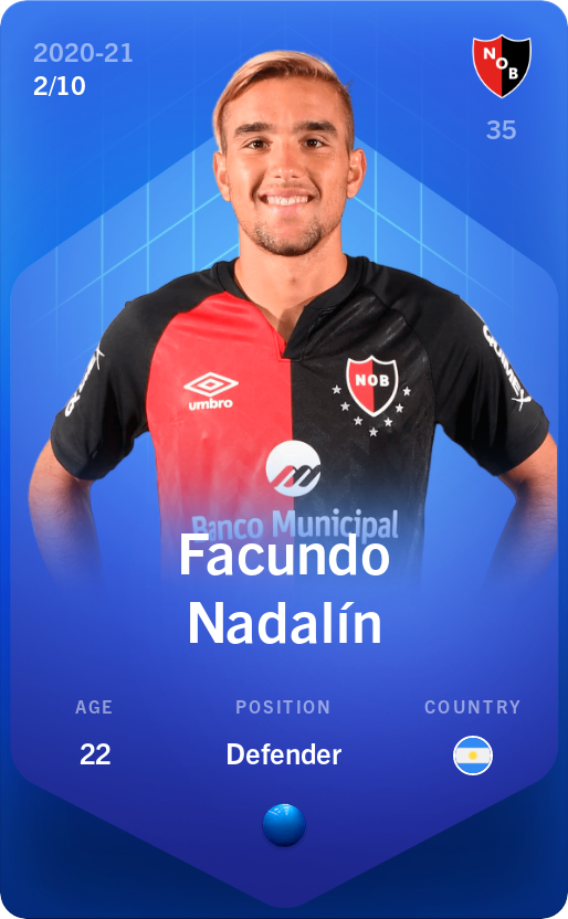 Sorare - Sorare Official - Facundo Nadalín 2020-21 • Super Rare 2/10 - NFT # 190879058104276407135848607142551421600662805299307661089963700526600915359