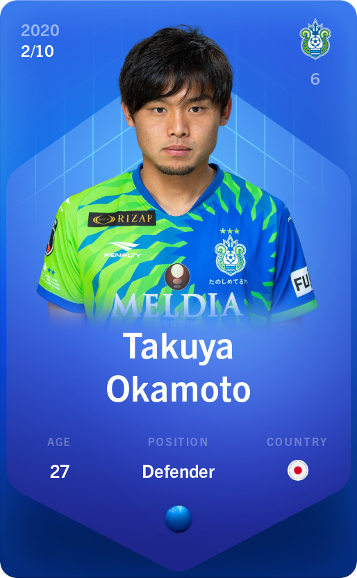 Sorare - Sorare Official - Takuya Okamoto 2020-21 • Super Rare 2/10 - NFT # 99554682336000335598601639862449351162273040760598416014922505854821765179704