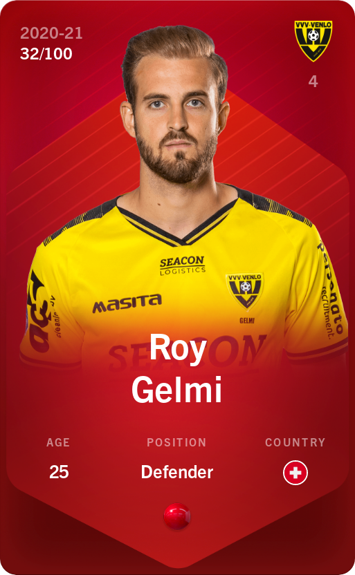 Sorare - Sorare Official - Roy Gelmi 2020-21 • Rare 32/100 - NFT # 73628243552388071393543066814981115019579797409231780399925510176145813491561