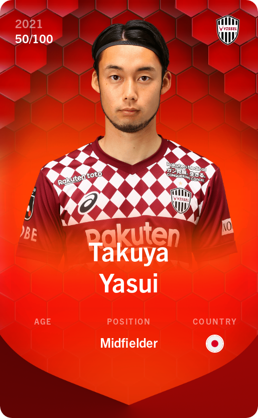 Sorare - Sorare Official - Takuya Yasui 2021-22 • Rare 50/100 - NFT # 89311514706520612586562999291372627100703065820436019475796536337342625116167