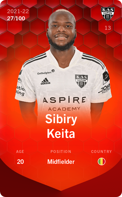 Sorare - Sorare Official - Sibiry Keita 2021-22 • Rare 27/100 - NFT # 837877052347398023926374507887587698863462087263137979924667804073186479698