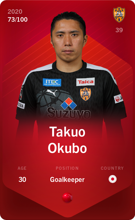 Sorare - Sorare Official - Takuo Okubo 2020-21 • Rare 73/100 - NFT # 18846455294950992518469687302355455068304644806497059192902575305422770268464