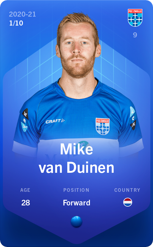 Sorare - Sorare Official - Mike van Duinen 2020-21 • Super Rare 1/10 - NFT # 113736723347856917361397515837534085625832147399046970108994897688525649876599