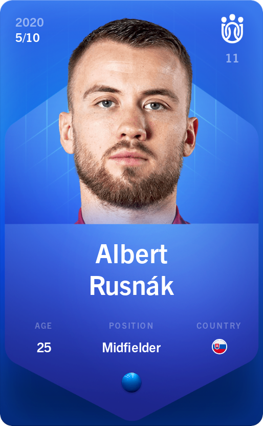 Sorare - Sorare Official - Albert Rusnák 2020-21 • Super Rare 5/10 - NFT # 55472318201633231267703563383017679237708068587723951339214323796204002160793