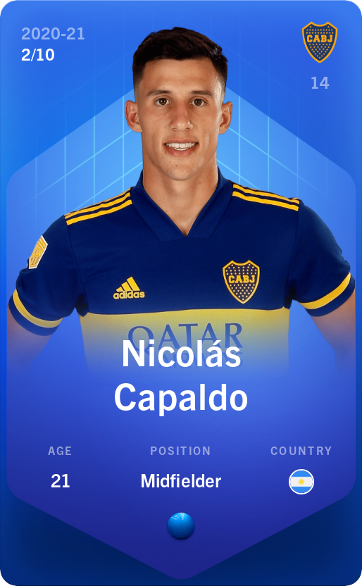 Sorare - Sorare Official - Nicolás Capaldo 2020-21 • Super Rare 2/10 - NFT # 45930052913558934763971699399598974955438542001230637577100840806185209423792