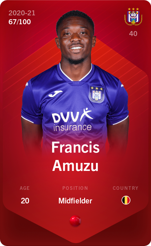 Sorare - Sorare Official - Francis Amuzu 2020-21 • Rare 67/100 - NFT # 50903372924832446740776268126471742750679326772921901051539771723749320717582