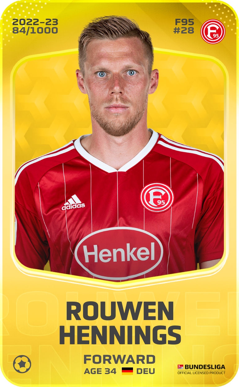 Sorare - Sorare Official - Rouwen Hennings 2022-23 • Limited 84/1000 - NFT # 68869974192480262587091587902774236489233716474976834786318280471655098463460