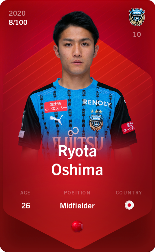 Sorare - Sorare Official - Ryota Oshima 2020-21 • Rare 8/100 - NFT # 91721296914962957727976776522116760145861368773913334602137008742088633988529