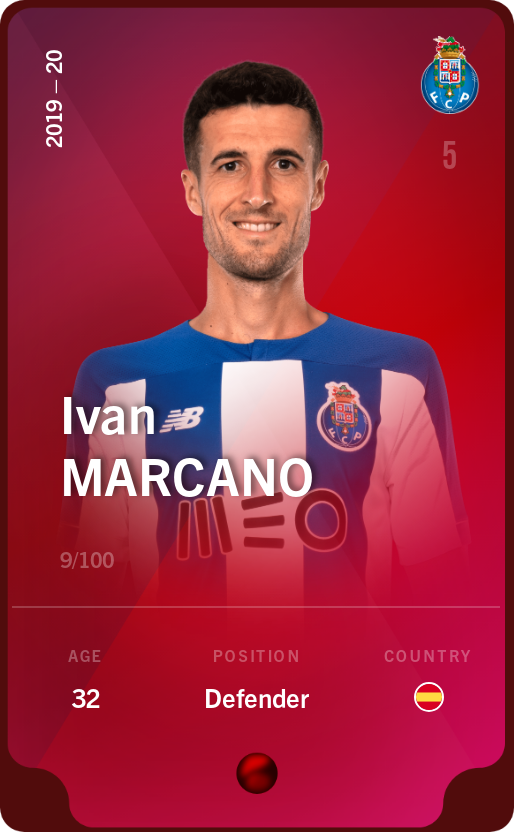 Sorare - Sorare Official - Ivan Marcano 2019-20 • Rare 9/100 - NFT # 62605587742863666106062297145784414897557057838402634528323591040872922968137