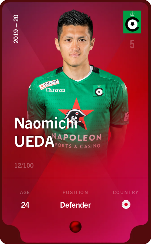 Sorare - Sorare Official - Naomichi Ueda 2019-20 • Rare 12/100 - NFT # 111281878445657215987416859551090476938688071268574159581383141719548943416977