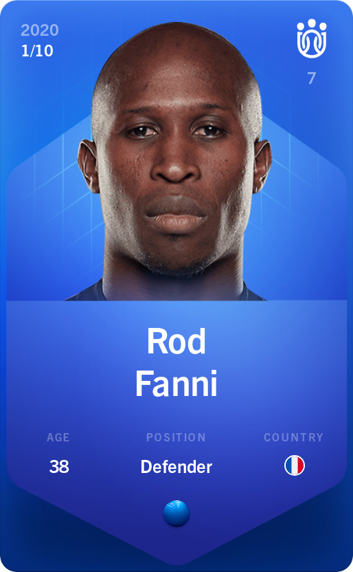 Sorare - Sorare Official - Rod Fanni 2020-21 • Super Rare 1/10 - NFT # 96157398336415888472226715794049584047473375680630759860599010863279996641771