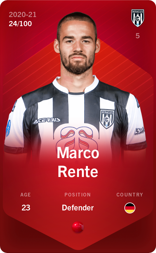 Sorare - Sorare Official - Marco Rente 2020-21 • Rare 24/100 - NFT # 44702818122624129872789601247004240365261754304843882325788544582274833982403