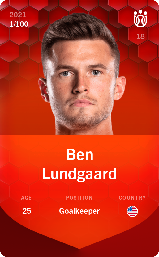 Sorare - Sorare Official - Ben Lundgaard 2021-22 • Rare 1/100 - NFT # 61229551069649339850687857386557148779245624460270076186604599557987679521204