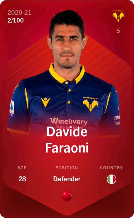 Sorare - Sorare Official - Davide Faraoni 2020-21 • Rare 2/100 - NFT # 6342038031352311726373793770389242720530414521301577832735717753920069610050
