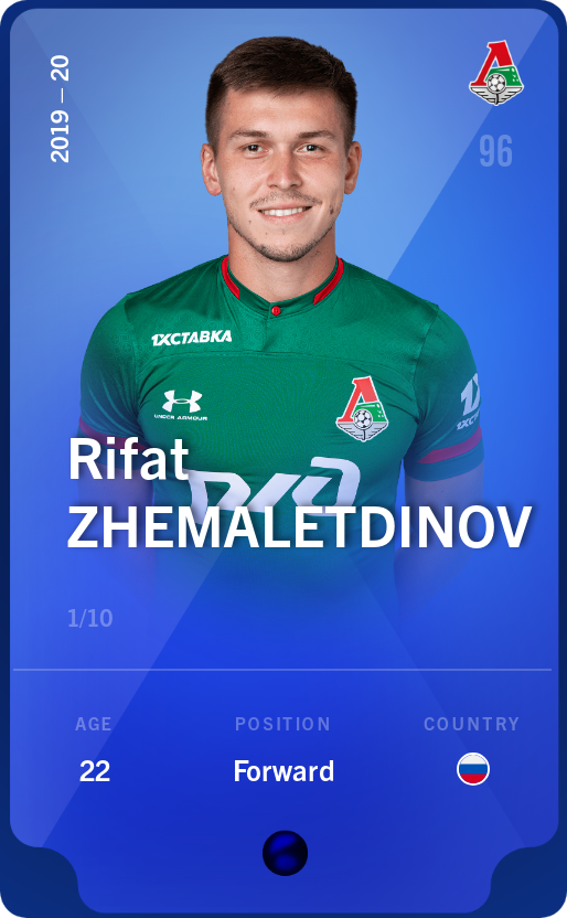 Sorare - Sorare Official - Rifat Zhemaletdinov 2019-20 • Super Rare 1/10 - NFT # 11650284264949761944628191695670431189656421690622555646018072743317709325993