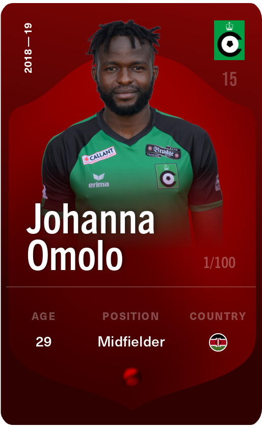 Sorare - Sorare Official - Johanna Omolo 2018-19 • Rare 1/100 - NFT # 6424643616470225918219445227532309287258465041032881555288251217661535089371