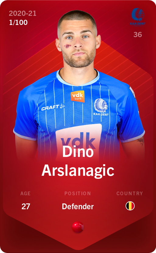 Sorare - Sorare Official - Dino Arslanagic 2020-21 • Rare 1/100 - NFT # 52255535580881074120621297572786308971731951192768388562007906413380210626641