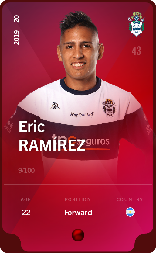 Sorare - Sorare Official - Eric Ramírez 2019-20 • Rare 9/100 - NFT # 26900257909408295339134823415291669369267354536147284763014019630676338945463