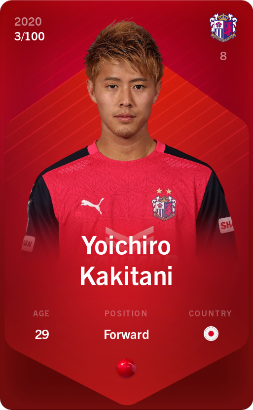 Sorare - Sorare Official - Yoichiro Kakitani 2020-21 • Rare 3/100 - NFT # 55031491010119202680296166849361863279635237260188454467260680664646264403264