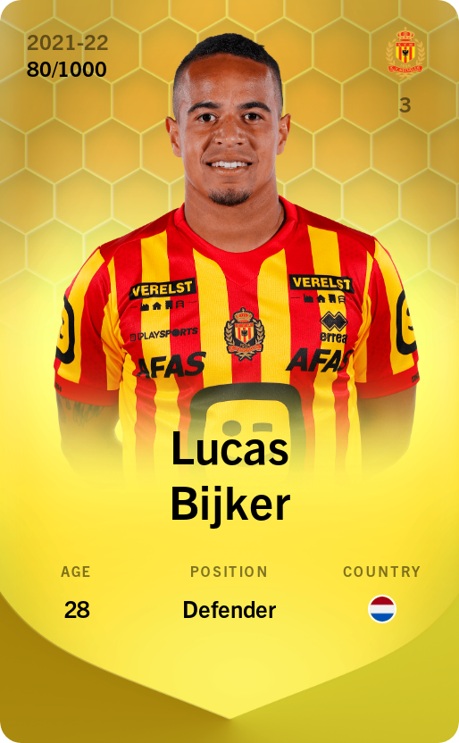 Sorare - Sorare Official - Lucas Bijker 2021-22 • Limited 80/1000 - NFT # 97860237399637734659408714635023755619767429366981388264527613847742902255033