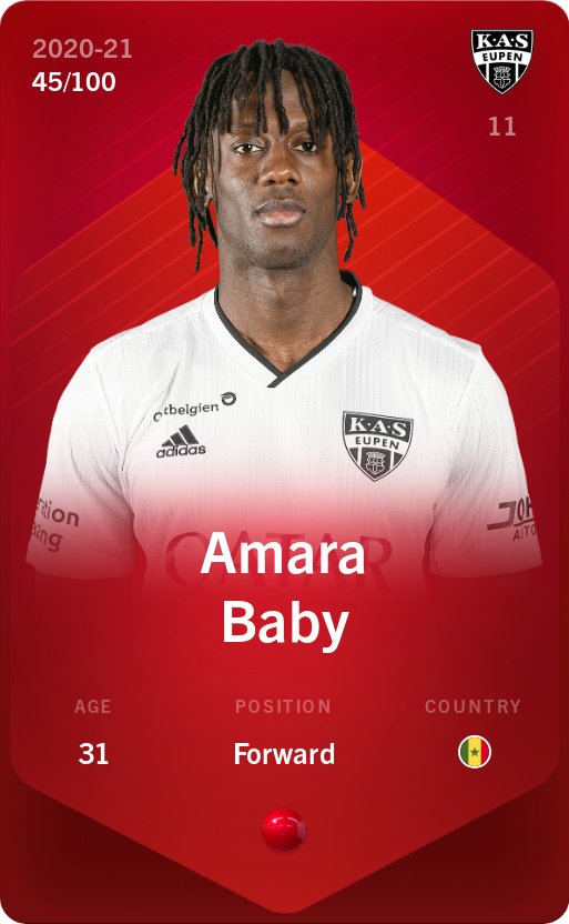 Sorare - Sorare Official - Amara Baby 2020-21 • Rare 45/100 - NFT # 5374234908386503643674803027101900883829455828331387006262424391833758077482