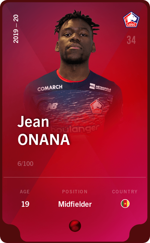 Jean Onana 2019 20 Rare 6 100