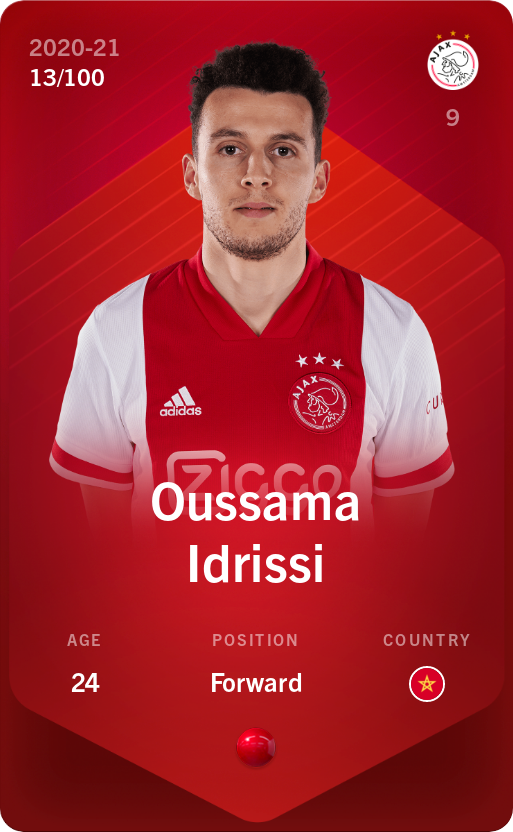 Sorare - Sorare Official - Oussama Idrissi 2020-21 • Rare 13/100 - NFT # 91537339656190369011657344033971929371629204685316292434389034149418417997924