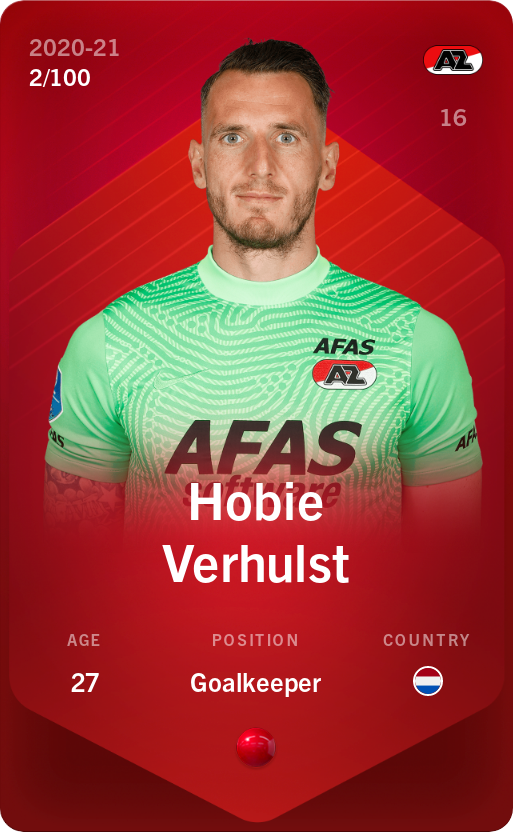Sorare - Sorare Official - Hobie Verhulst 2020-21 • Rare 2/100 - NFT # 66408325856729249560196729251855318952000275131461845875571976990452114435022