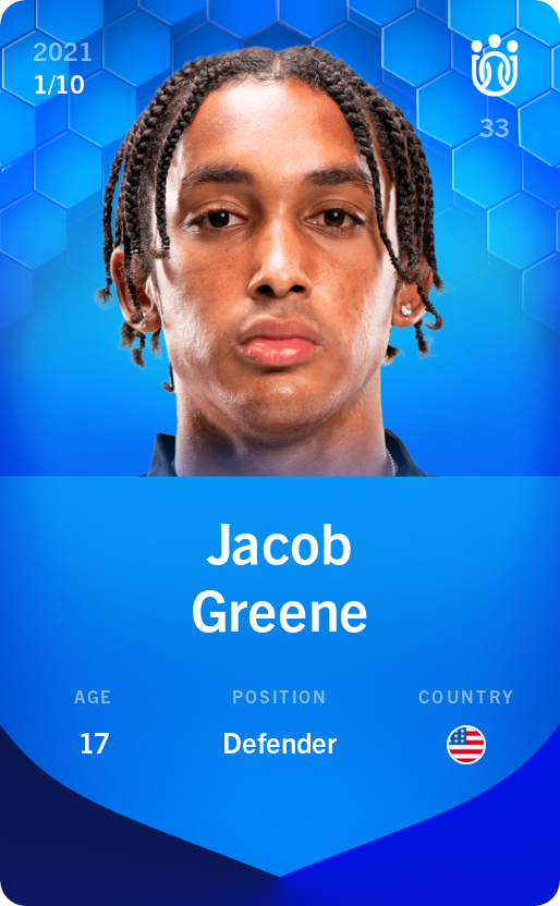 Sorare - Sorare Official - Jacob Greene 2021-22 • Super Rare 1/10 - NFT # 106706413158569089658954592511573347993853855625716450226515512674306476063681