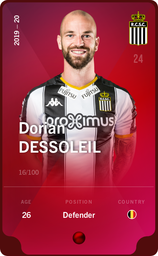 Sorare - Sorare Official - Dorian Dessoleil 2019-20 • Rare 16/100 - NFT # 82975387595606407933117910549073611295832207838379514615773754207071937159448