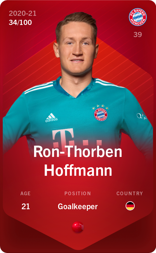 Sorare - Sorare Official - Ron-Thorben Hoffmann 2020-21 • Rare 34/100 - NFT # 20915051821202822732775171084968413858733954214516519337147725760967798896551