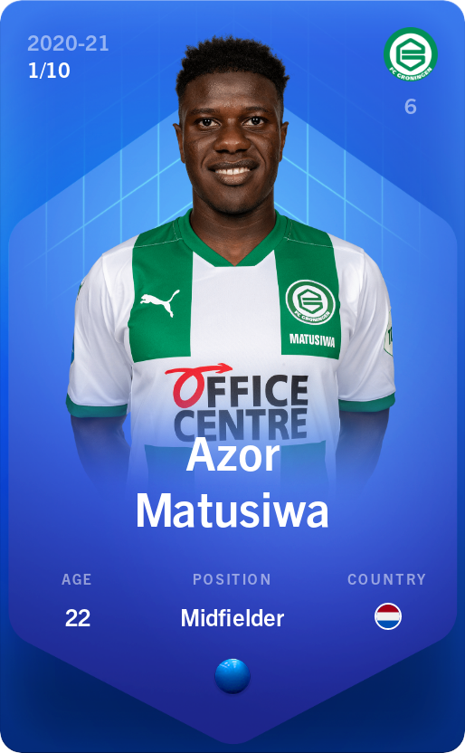 Sorare - Sorare Official - Azor Matusiwa 2020-21 • Super Rare 1/10 - NFT # 35144644599651021978764718281654141039287258983336372699754231109455524488300