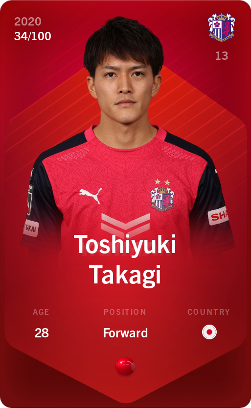 Sorare - Sorare Official - Toshiyuki Takagi 2020-21 • Rare 34/100 - NFT # 88189418026032790194468500533038555959435113062557300960829353778211904600897