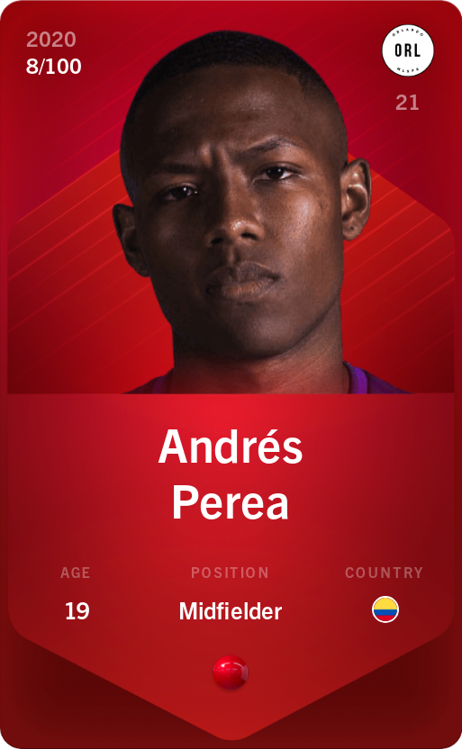 Sorare - Sorare Official - Andrés Perea 2020-21 • Rare 8/100 - NFT # 71690235283233845143139268963533217964180029315113973841883715990090229867048