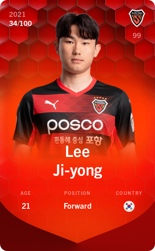 Sorare - Sorare Official - Lee Ji-yong 2021-22 • Rare 34/100 - NFT # 29394678335939437925774401431158479731377037253810153161582449711804548219809