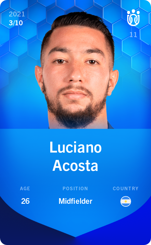 Sorare - Sorare Official - Luciano Acosta 2021-22 • Super Rare 3/10 - NFT # 92631628059026236320427437335677455551536890079109169561588061455597197512805