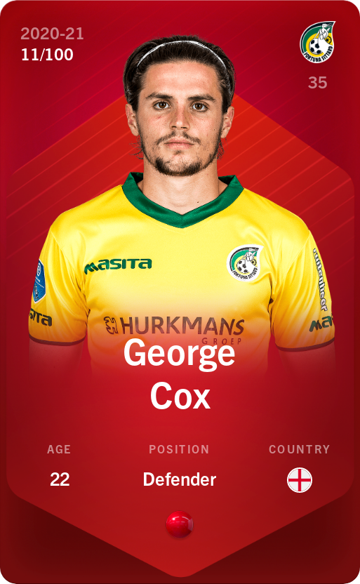Sorare - Sorare Official - George Cox 2020-21 • Rare 11/100 - NFT # 74560534032699290820973963718370113580664601546897718379643206386183281309189