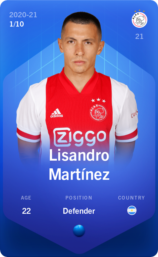 Sorare - Sorare Official - Lisandro Martínez 2020-21 • Super Rare 1/10 - NFT # 29560126564710860567951328587301122317748358171842257654347354790610953832001