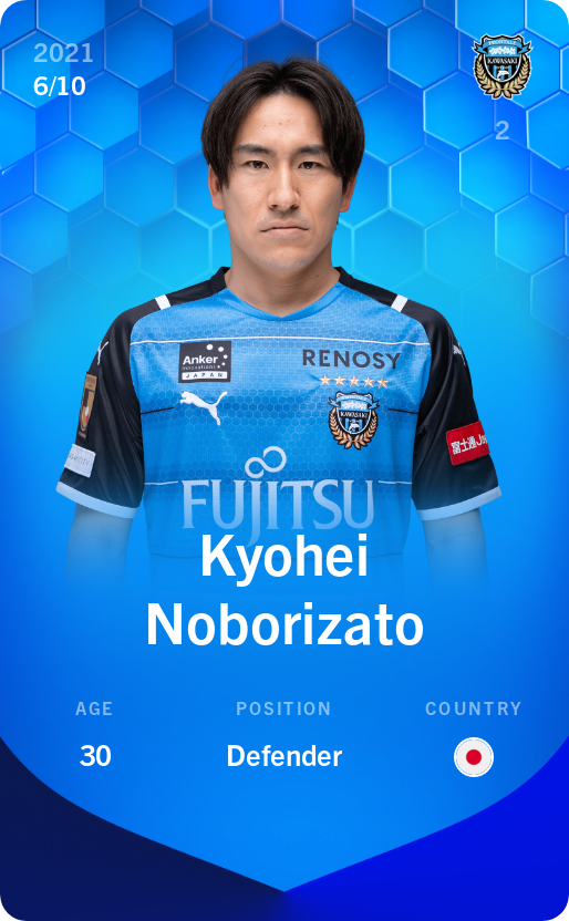 Sorare - Sorare Official - Kyohei Noborizato 2021-22 • Super Rare 6/10 - NFT # 99979650376767907981260911097148174579700481618003958266040805563705091233558