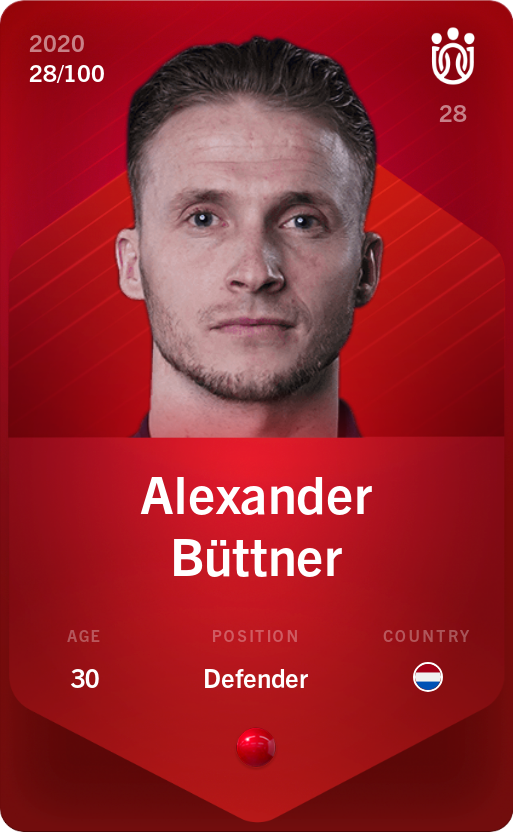 Sorare - Sorare Official - Alexander Büttner 2020-21 • Rare 28/100 - NFT # 81978296046264345551202020145533587956438294225798639980359294959258553268970