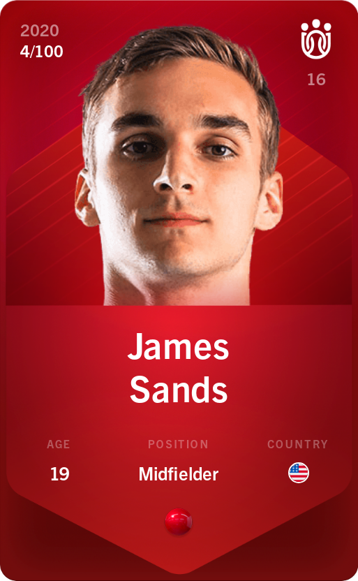 Sorare - Sorare Official - James Sands 2020-21 • Rare 4/100 - NFT # 113013272362012530125988473999165479057261804267139503343828458883749982902466